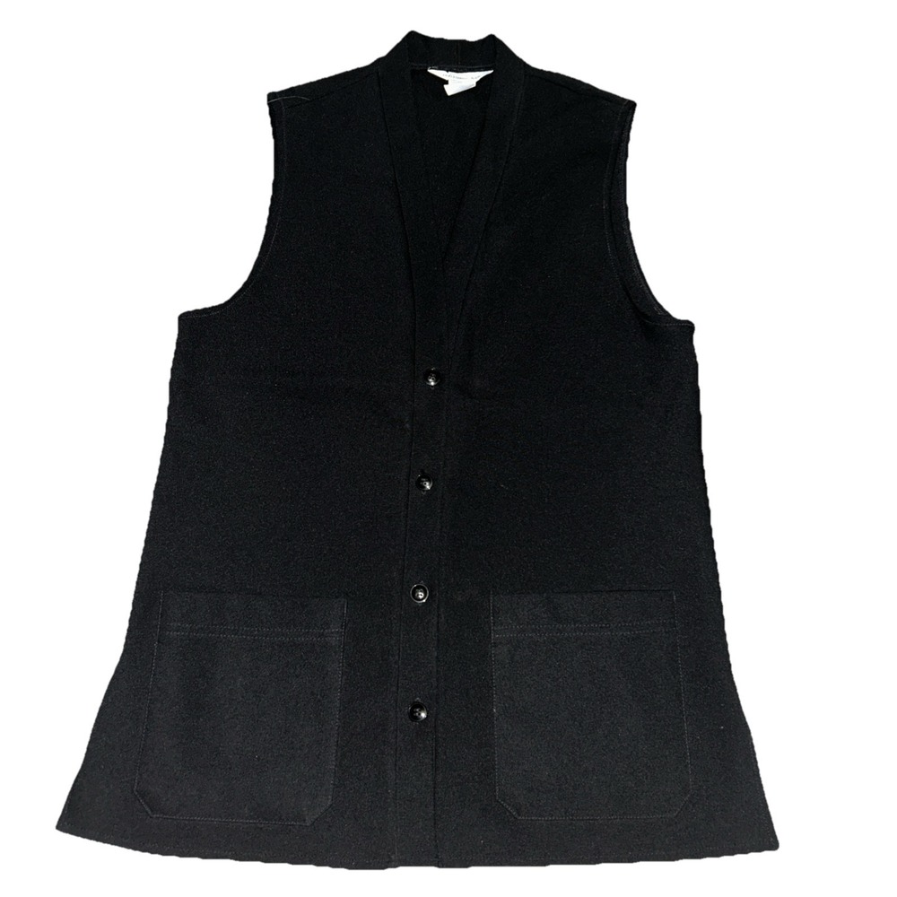 Vintage Levi Strauss Polyester Vest, Size 10 VTG V‎ Neck Black, Made In USA